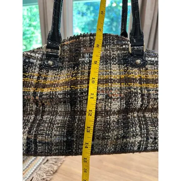Kate spade Vintage Patent Trim Tweed Handle Bag with strap - Picture 11 of 11
